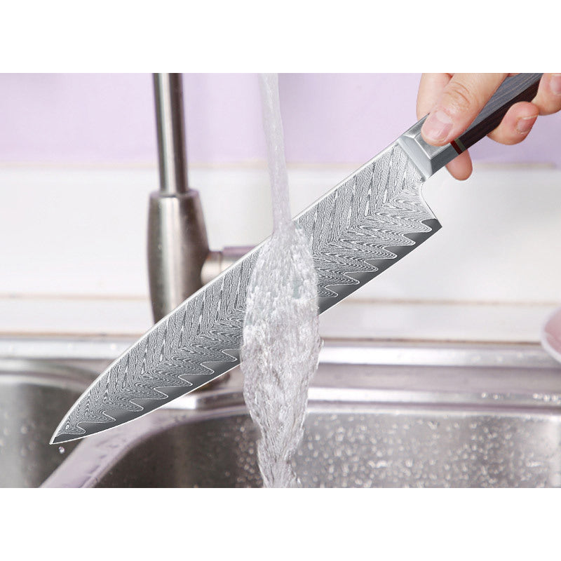 Damascus steel octagonal handle series kitchen knife