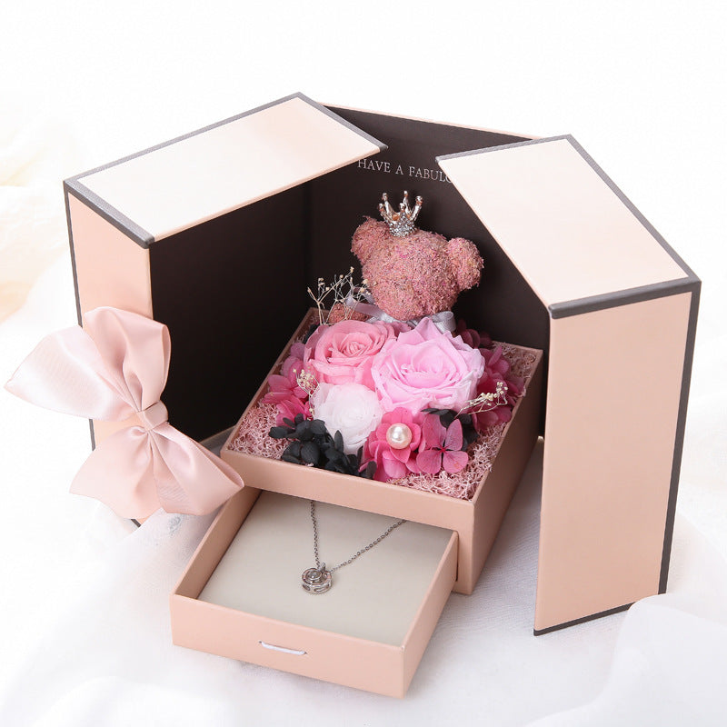🌸 „Eternal Rose“ Geschenkbox – konservierte Rose (Blume/Bär/Kaninchen)