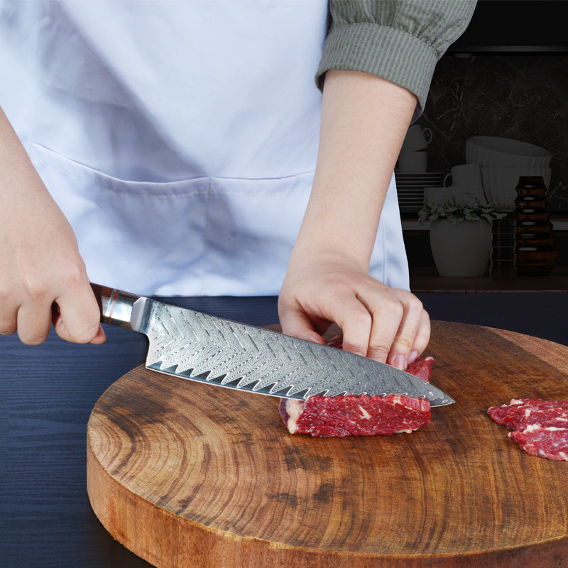 Damascus steel octagonal handle series kitchen knife