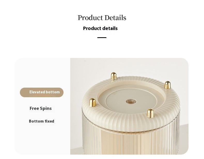 Rotating Cosmetics Storage Bucket Compartment With Lid