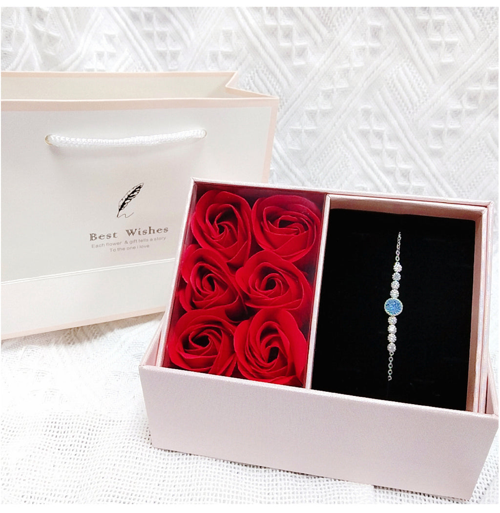 🌹 Schmuck-Geschenkbox „Rose“ – Hartes Leder-Etui (Korean Style)