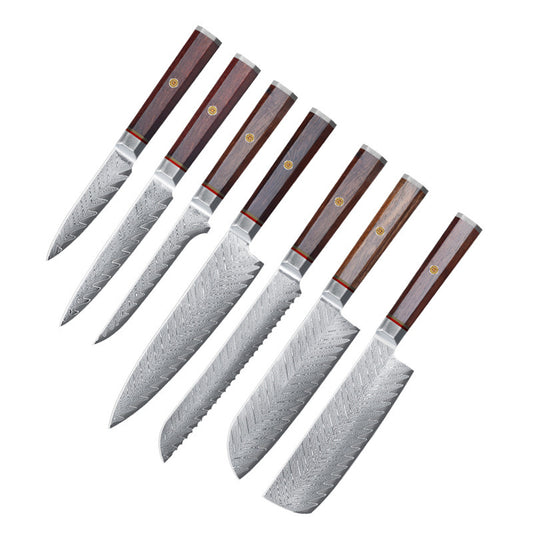 Damascus steel octagonal handle series kitchen knife