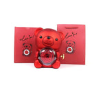 💝 „Rotating Bear“ Geschenkbox – Rose Schmuckbox (Kunststoff, Spray-Finish)