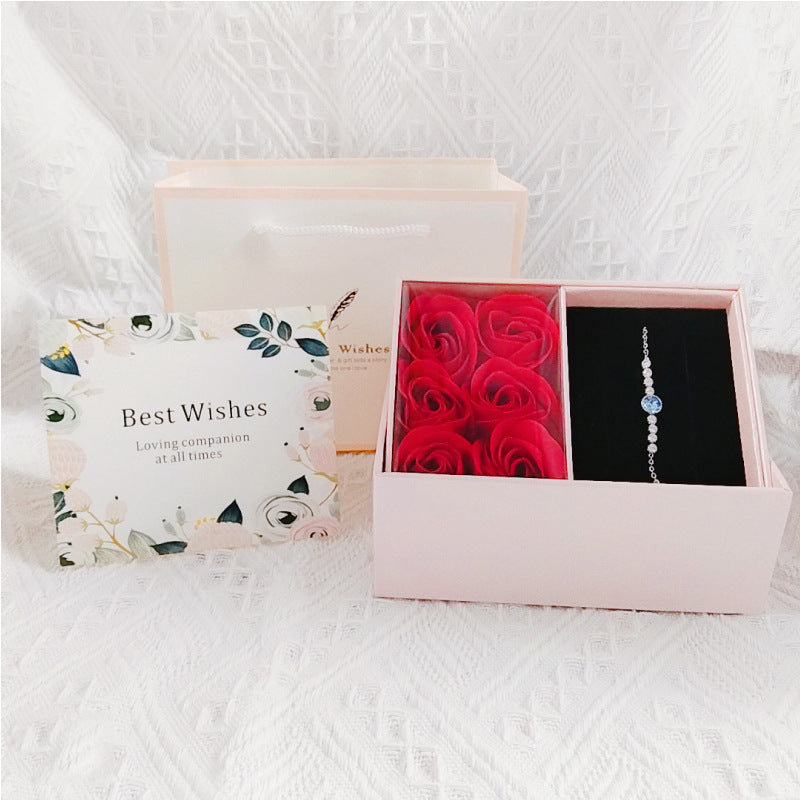 🌹 Schmuck-Geschenkbox „Rose“ – Hartes Leder-Etui (Korean Style)
