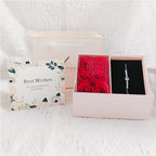 🌹 Schmuck-Geschenkbox „Rose“ – Hartes Leder-Etui (Korean Style)