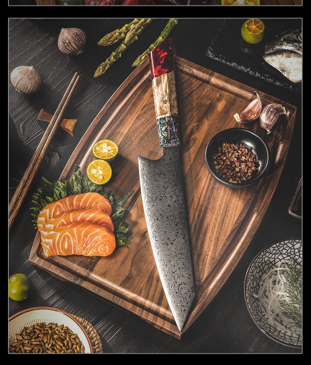 Damascus Steel Kitchen Knife Chef Cutting Knife Universal Knife Household Slice