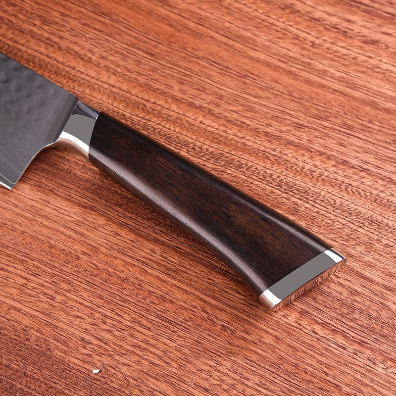 Stainless steel hammered chef's knife