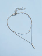 ✨ Doppelreihige Herz-Zirkonia Halskette – Collier (X0873)