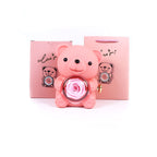 💝 „Rotating Bear“ Geschenkbox – Rose Schmuckbox (Kunststoff, Spray-Finish)
