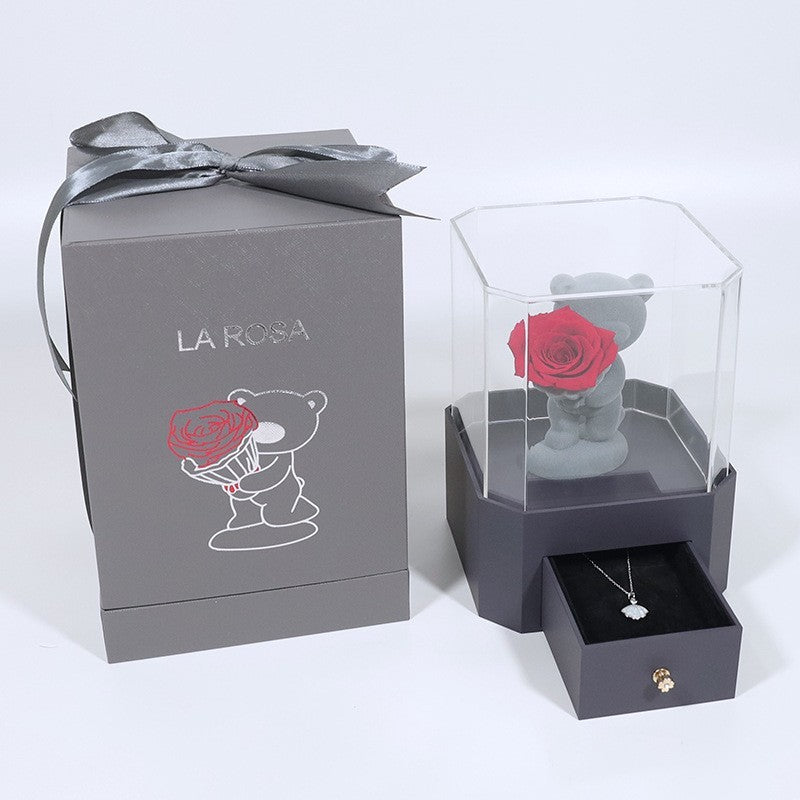 🐰 Acryl-Geschenkbox „Confession Rabbit“ mit kandierten Blumen